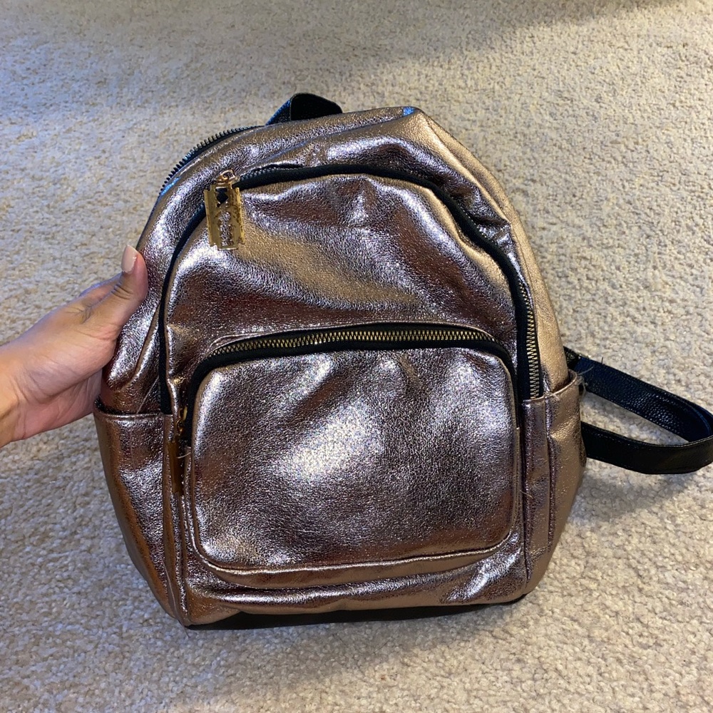 Silver/ Metallic Mini Backpack